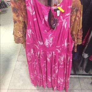 Torrid pink palm print dress